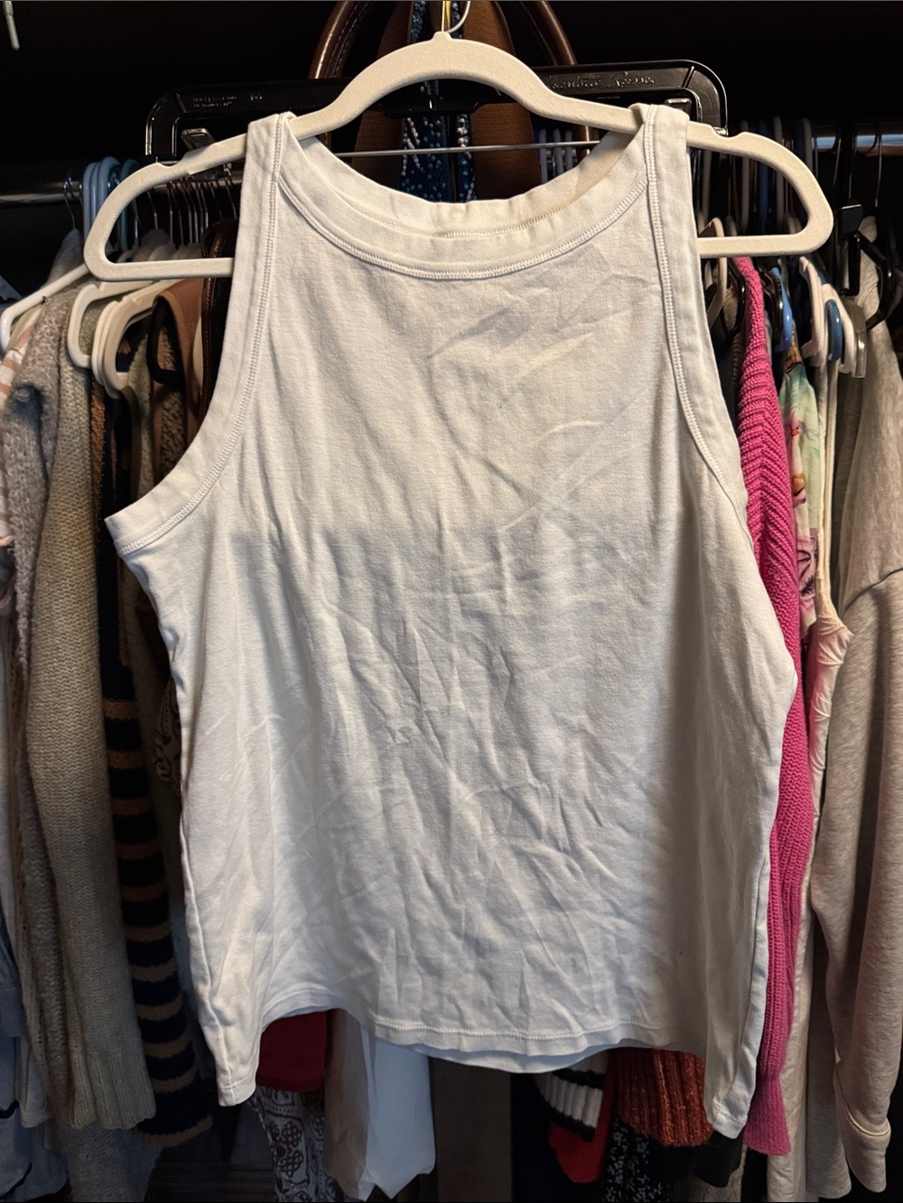 LOFT White high neck Tank Top